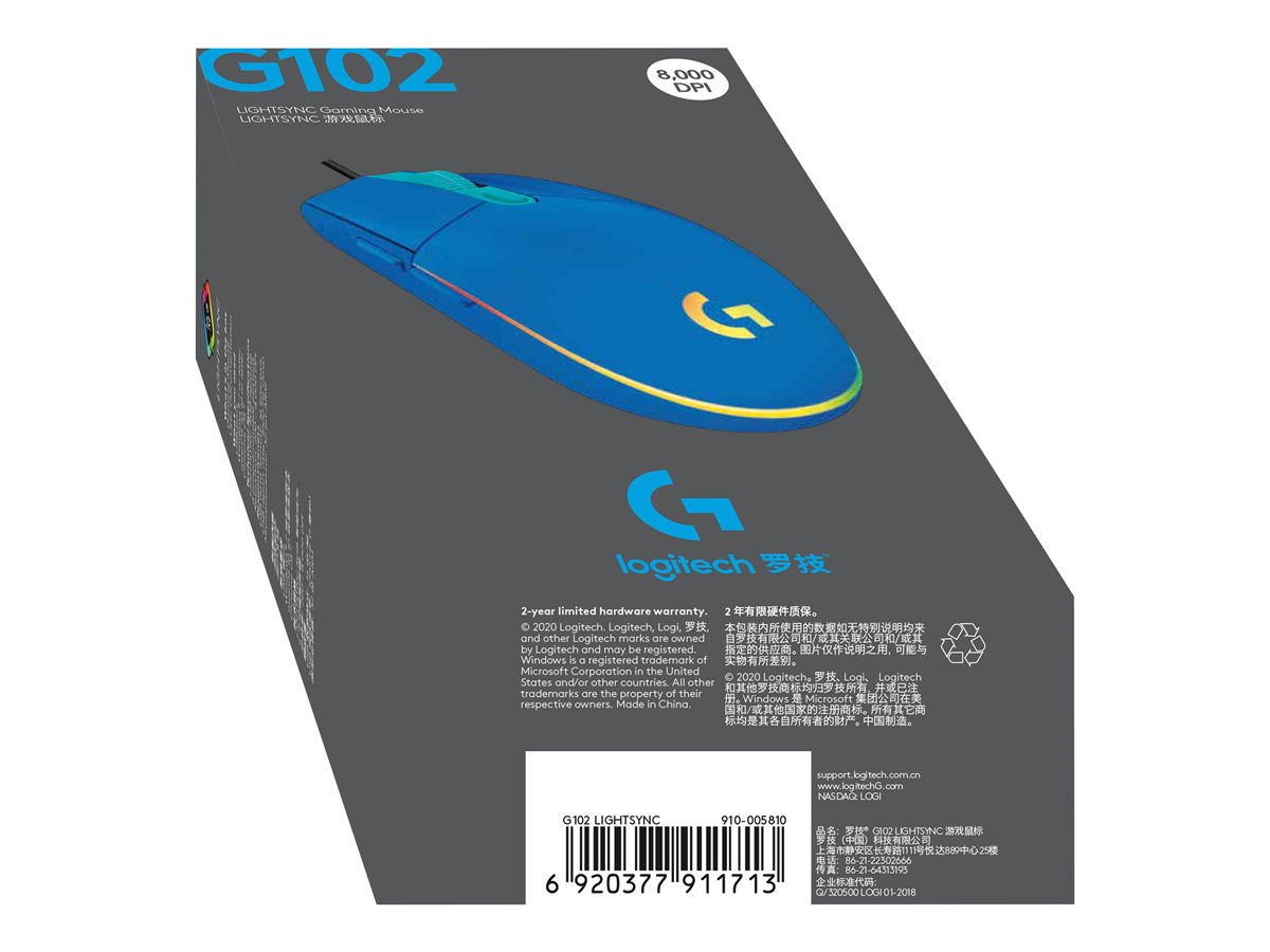 LOGI G102 Lightsync Blue EER