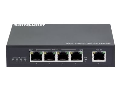 INT 4Port Gig PoE-Extender bis 90W Out