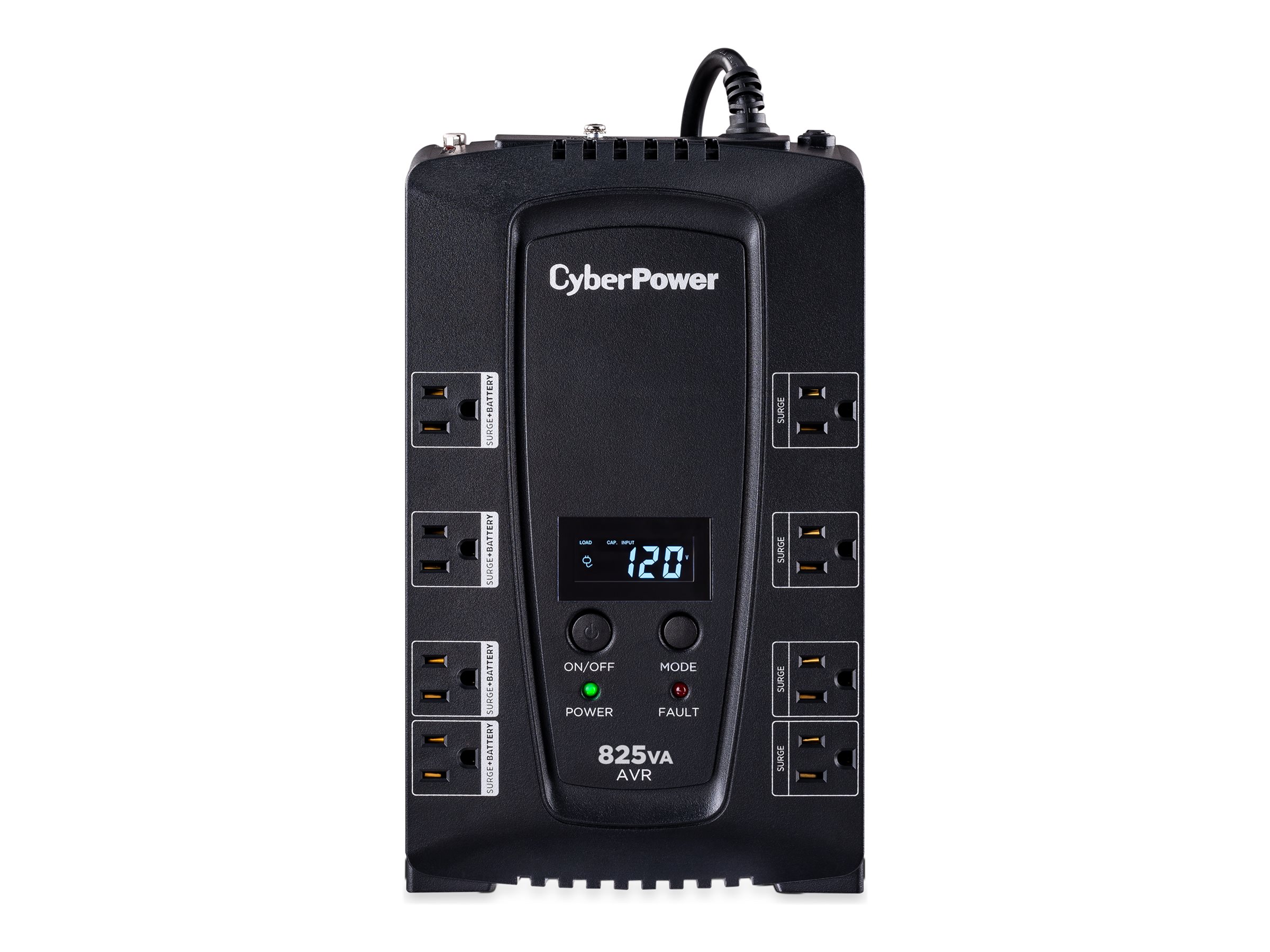 825VA CP AVR LCD UPS 3 YR WTY8 OUT 120V 15A 5-15R RJ11/RJ45/COAX