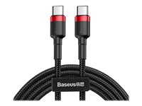 Baseus Cafule USB 2.0 USB Type-C kabel 1m Sort Rød