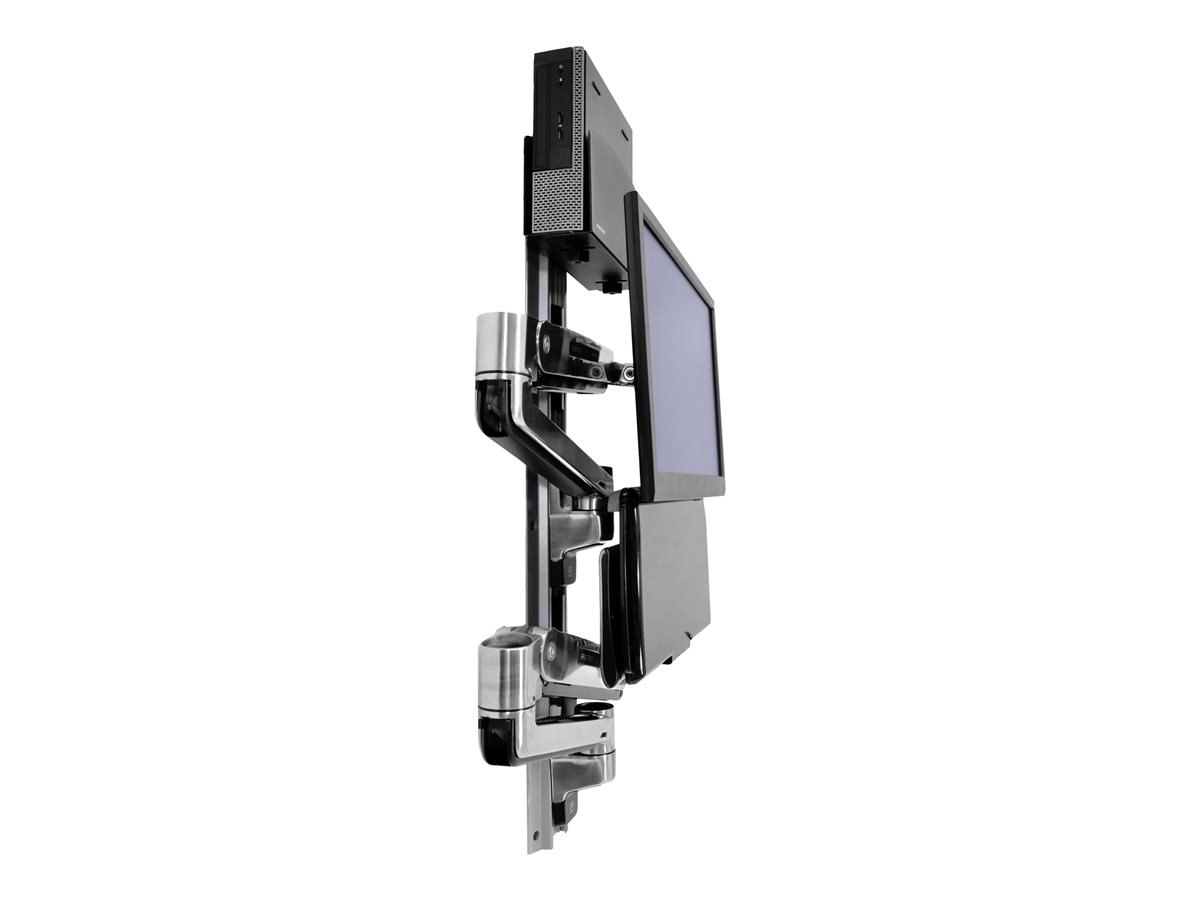 Ergotron LX Wall Mount System with Small CPU Holder - montážní sada pro systémovou jednotku / monitor / klávesnici - sezení a stání – foto 3