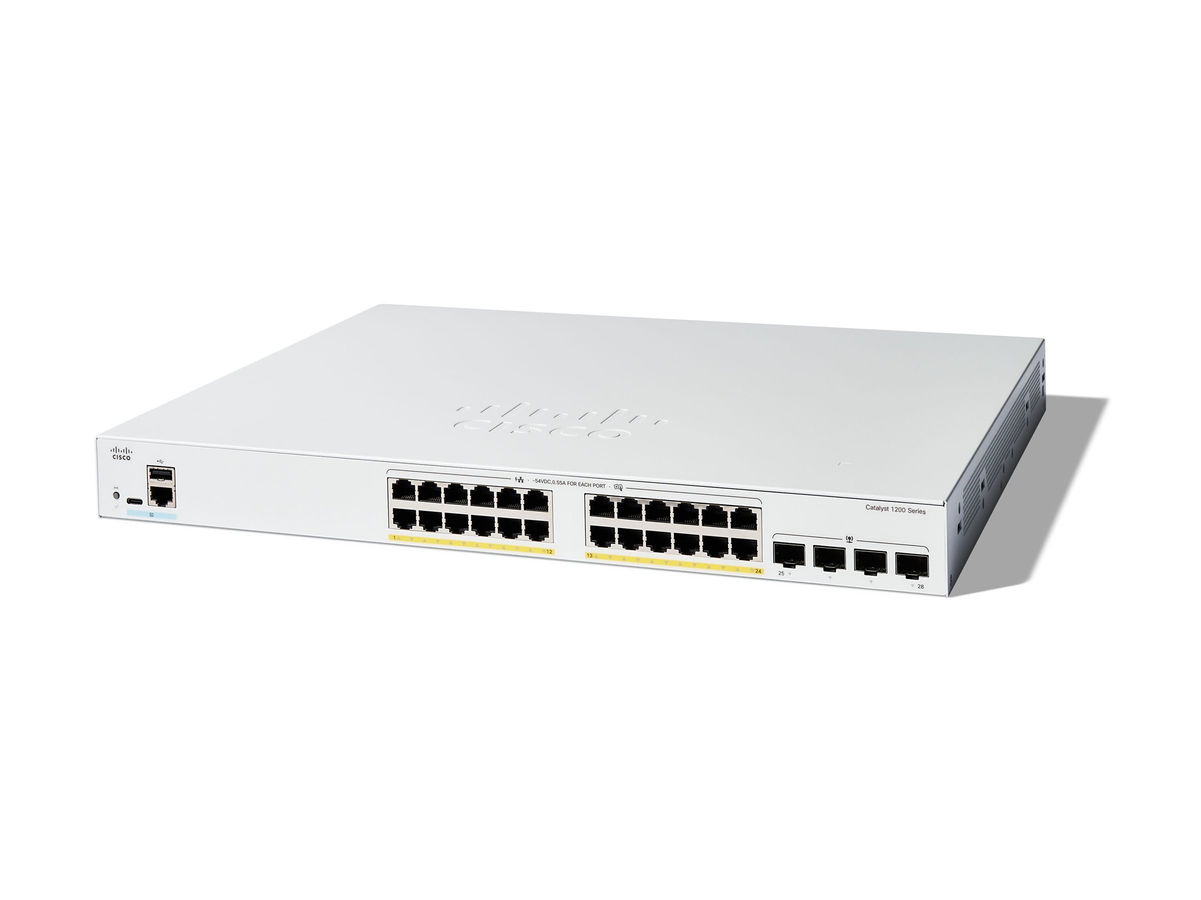 Cisco Catalyst 1200-24FP-4G switch 24 ports smart Product shot Front 79950
