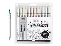 Creativ Colortime Sketch Brush pen and fineliner combo Assorteret