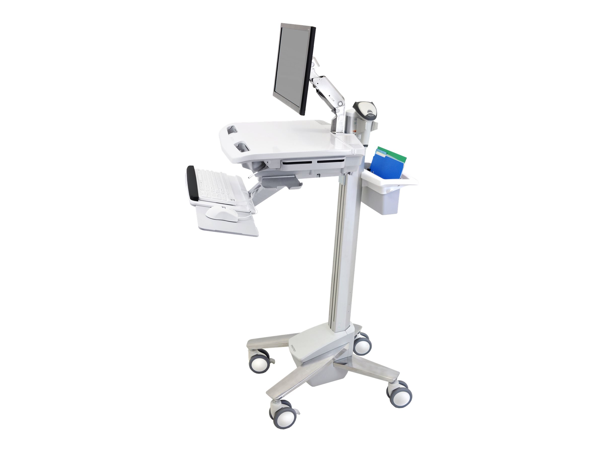 Ergotron StyleView cart for LCD display / keyboard / mouse / barcode scanner / CPU grey white Usage / lifestyle Close-up 72140