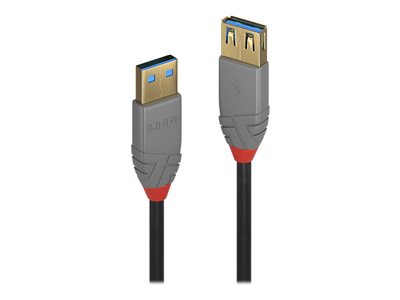 LINDY 3m USB 3.0 A m/f Kabel Anthra