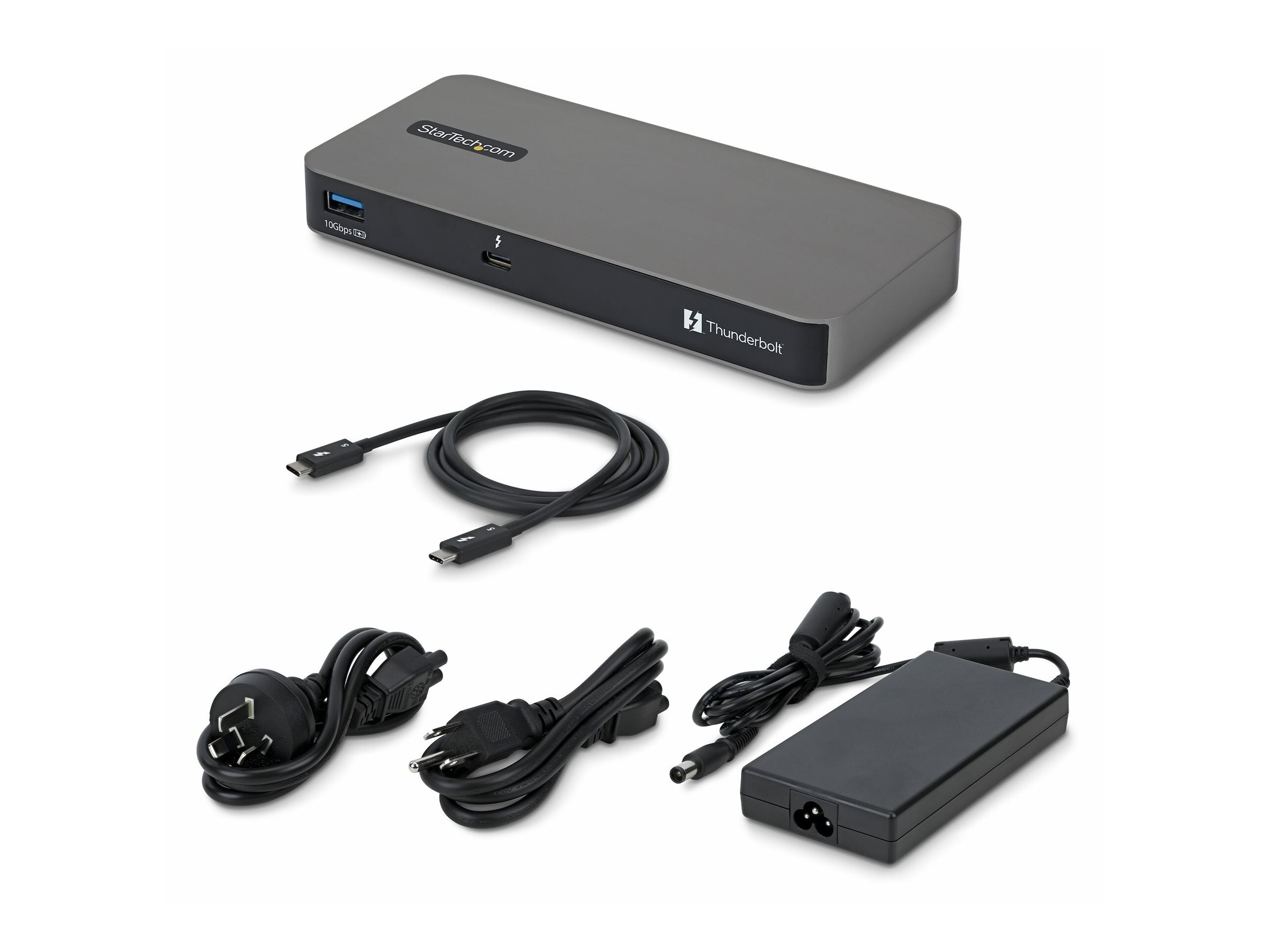 Startech docking station USB4 / Thunderbolt 4 / Thunderbolt 5 3 x Thunderbolt Usage / lifestyle Left-angle 72755
