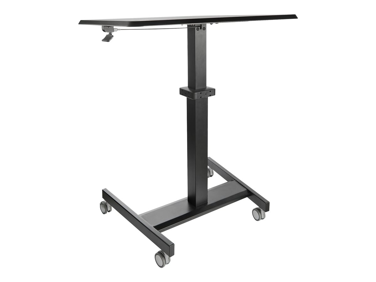 StarTech.com Mobile Standing Desk, Portable Sit Stand Ergonomic Height Adjustable Cart on Wheels, Rolling Computer/Laptop Workstation Table with Locking One-Touch Lift for Teacher/Student - Mobile Sit Stand Desk (STSCART2) - stůl k sezení/stání - černá – foto 6