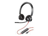 Poly Blackwire 3320-M - Blackwire 3300 series - headset - on-ear - wired - active noise canceling - USB-C - black - Certified for Microsoft Teams