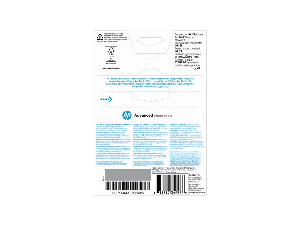 HP PAPIER PHOTO GLACE ADVANCED