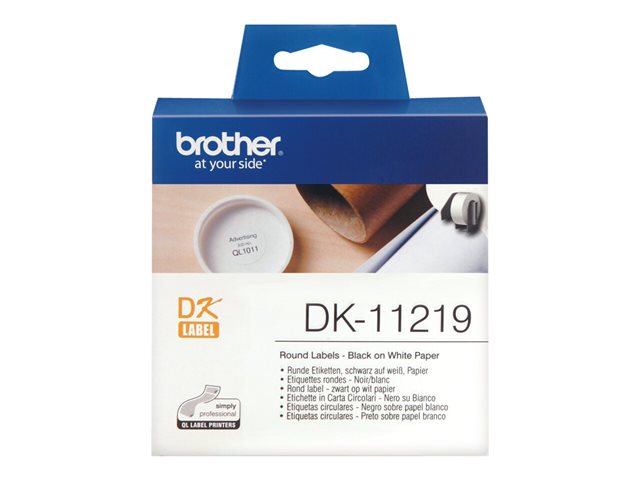 Brother DK-11219 - Schwarz auf Wei? - Rolle (1,2 cm) 1200 Stck. (1 Rolle(n) x 1200) Etiketten - f?r Brother QL-1050, QL-1060, QL-500, QL-550, QL-560, QL-570, QL-580, QL-650, QL-700, QL-720