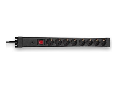 Multiprise 8 prises Schuko avec interrupteur, noir