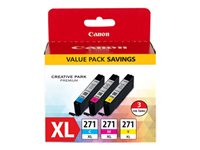 Canon CLI-271 XL Value Pack 3-pack XL yellow, cyan, magenta original box ink tank 
