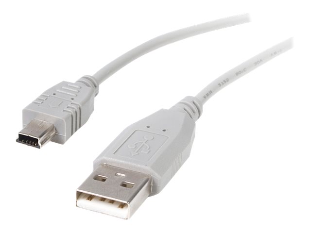 Image of StarTech.com 6 in. USB to Mini USB Cable - USB 2.0 A to Mini B - Gray - Mini USB Cable (USB2HABM6IN) - USB cable - USB to mini-USB Type B - 15 cm