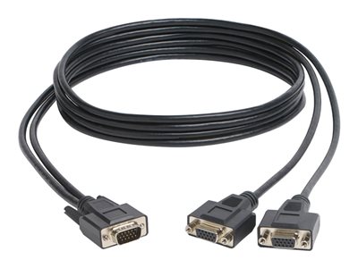 Tripp Lite 6ft VGA Monitor Y Splitter Cable High Resolution HD15 M/2xF 6'