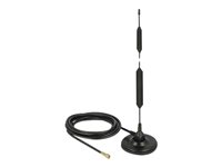 Delock GSM Antenna SMA plug 5 dBi fixed omnidirectional with magnetic base and connection cable (RG-58, 3 m) outdoor black