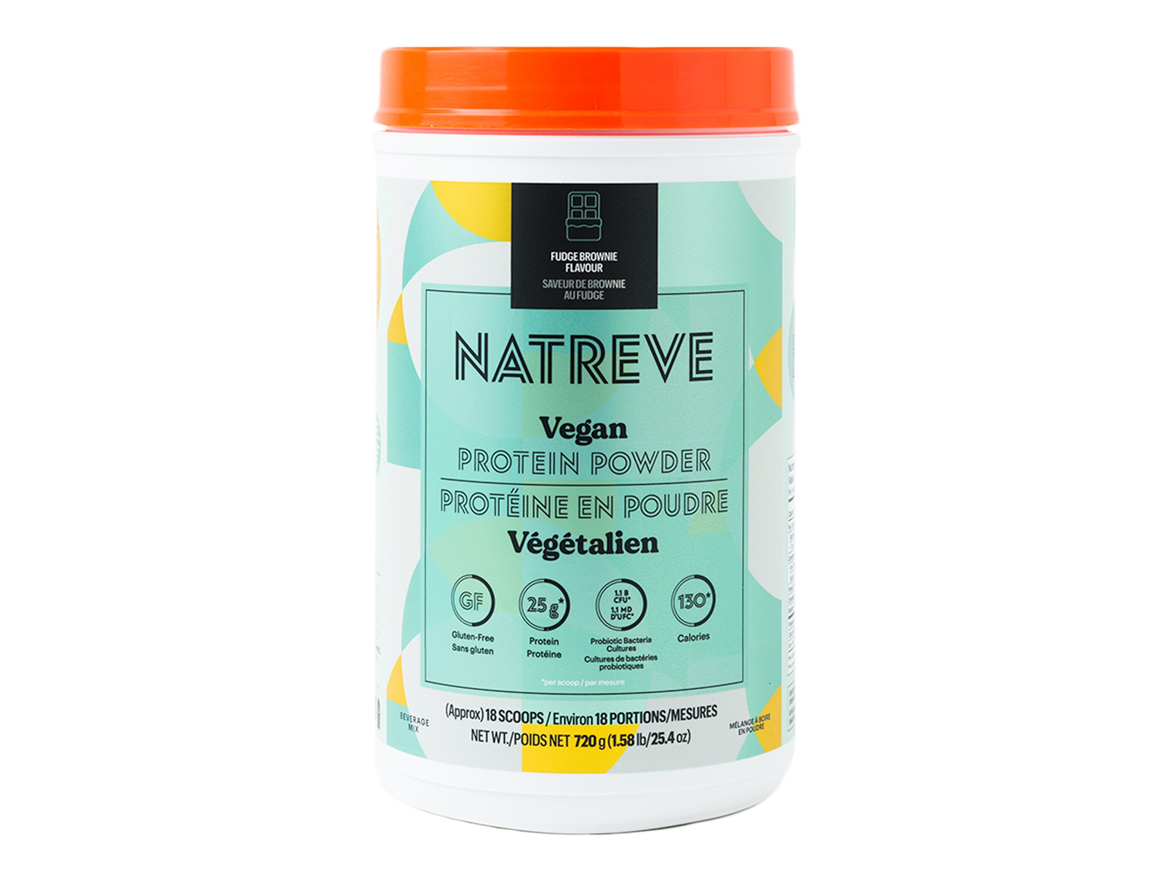 Natreve Vegan Protein Powder Fudge Brownie 720g/18 servings