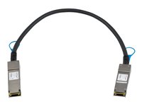 Startech MSA Uncoded Compatible 0.5m 40G QSFP+ to QSFP+ Direct Attach Breakout Cable Twinax, 40 GbE QSFP+ Copper DAC 40 Gbps Low Power Passive Transceiver Module DAC, 40GE, 40GE Cable - Lifetime Warranty (QSFP40GPC05M) - 40GBase direct attach cable - 50 cm - black