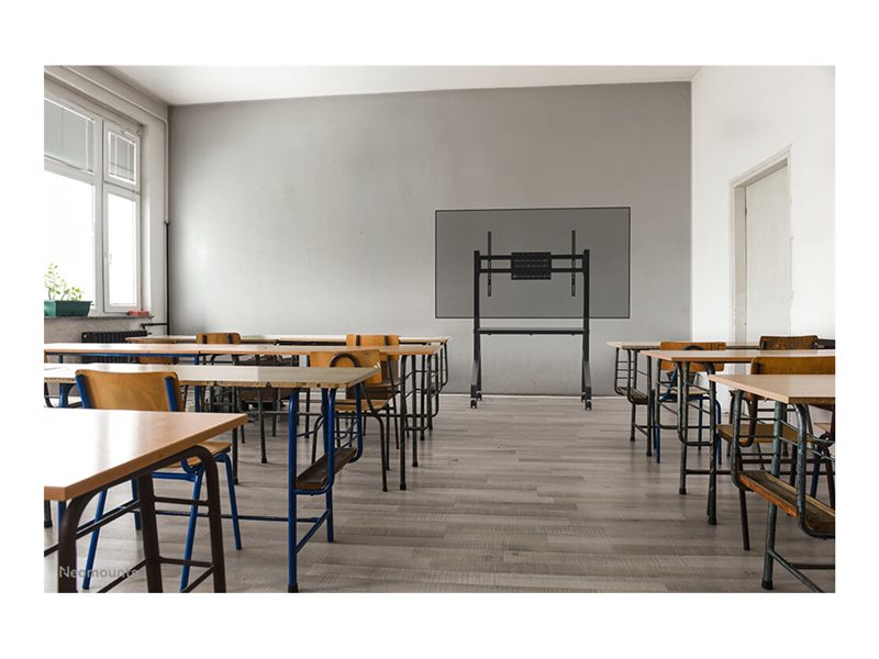 Neomounts FL50-525BL1 Support au sol mobile pour cran 55-86" - tagre multimdia incluse - installation rapide - TV