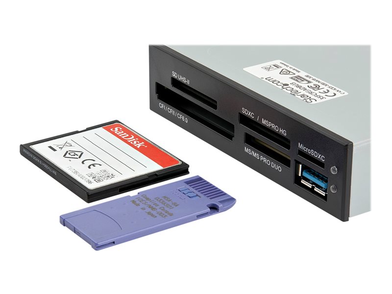StarTech.com Lecteur multi-cartes interne USB 3.0 avec support UHS-II -  Lecteur de cartes mémoire - SD / Micro SD / MS / CF - lecteur de carte -  USB 3.0 (35FCREADBU3)