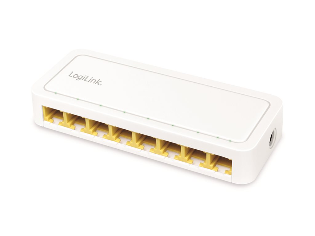Desktop Gigabit Ethernet Switch 8-port, plastic case, white – LogiLink