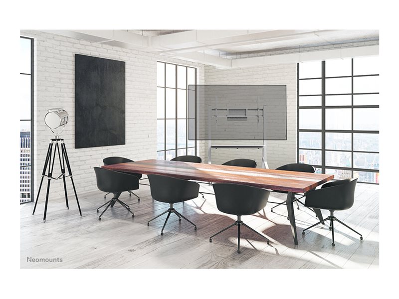 Neomounts FL50-525WH1 Support au sol mobile pour cran 55-86" - tagre multimdia incluse - installation rapide - TV