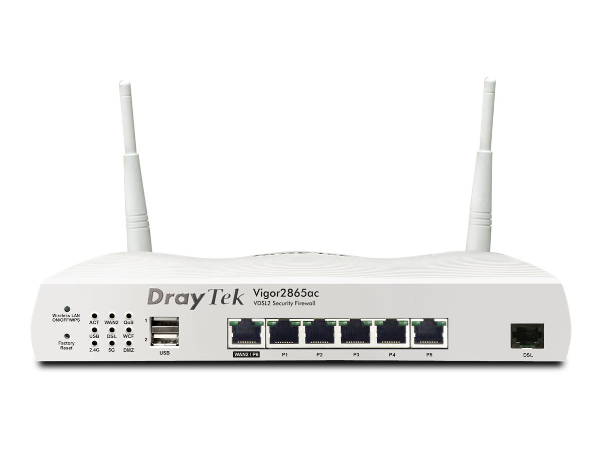 An image of Draytek Vigor 2865LAX - wireless router - desktop, wall-mountable