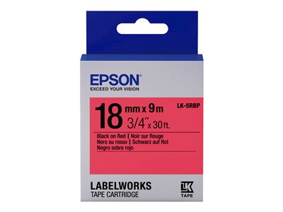 EPSON LK-5RBP Cart. Etiq. Noir sur Rouge