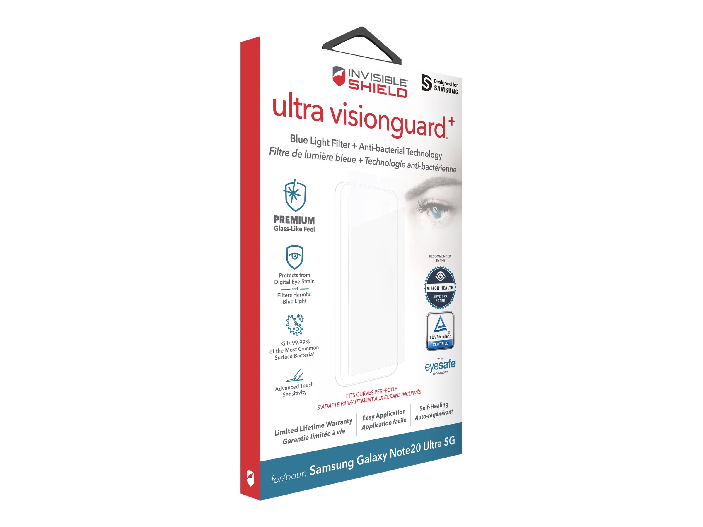 ZAGG InvisibleShield Ultra VisionGuard+ screen protector for mobile Package view Front 78150