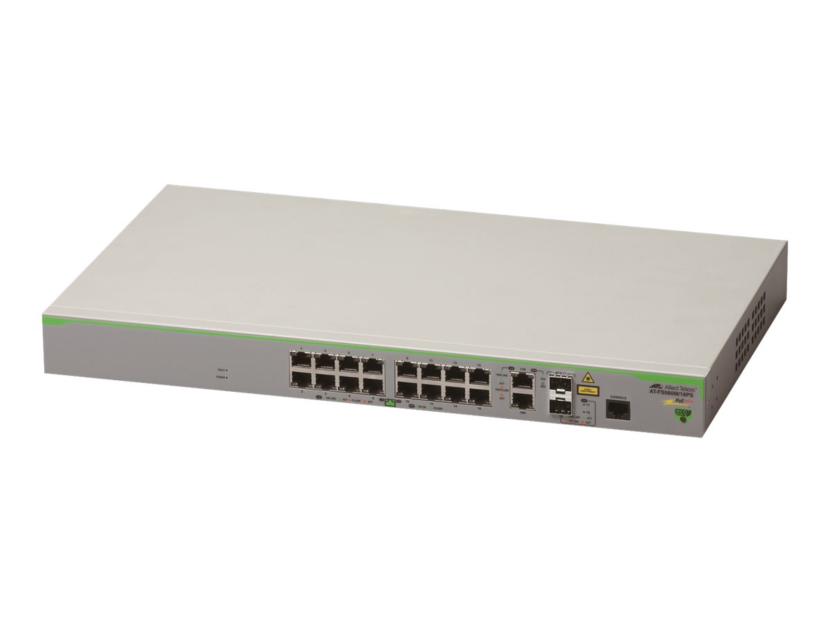 Allied Telesis CentreCOM FS980M/18PS - switch - 18 ports - managed - rack-mountable