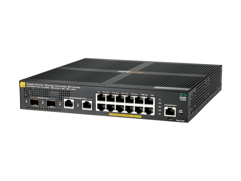 HPE Aruba 2930F Switch 12G PoE+ Europe
