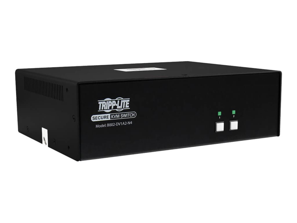 Tripp Lite Secure KVM Switch, 2-Port, Single Head, DVI to DVI, NIAP PP4.0, Audio, TAA