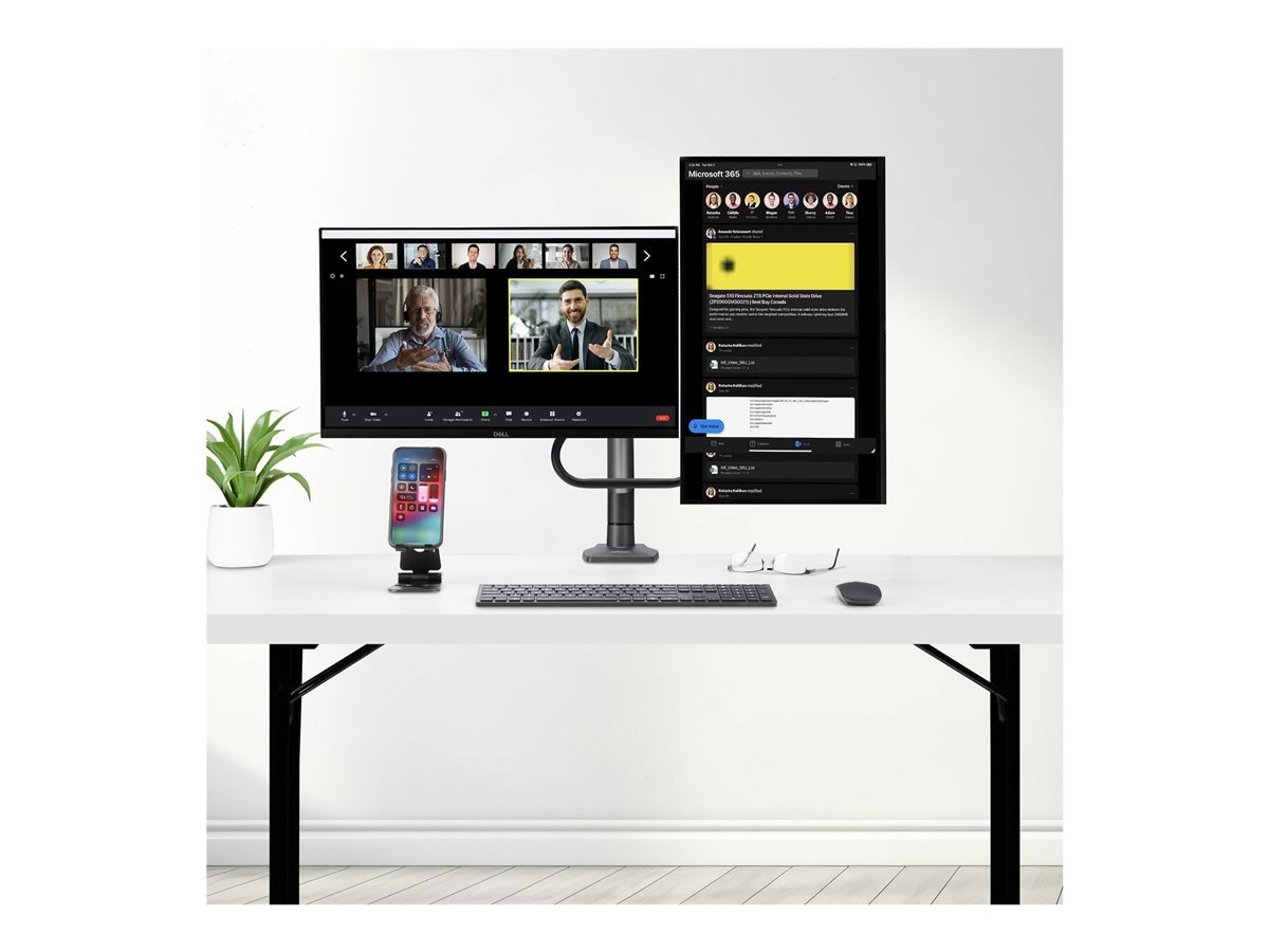 StarTech.com Desk Mount Dual Monitor Arm w/ Crossbar, Up To 27" Displays montážní sada - articulating, mechanical spring - pro 2 LCD displeje - černá - kompatibilní s TAA – foto 8