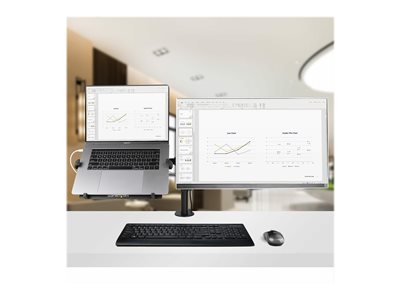 StarTech.com VESA Laptop Tray, Adjustable Monitor Arm Laptop Tray, Secures  Notebooks up to 4.5kg (9.9lb), 75x75 & 100x100 VESA, Ventilated 