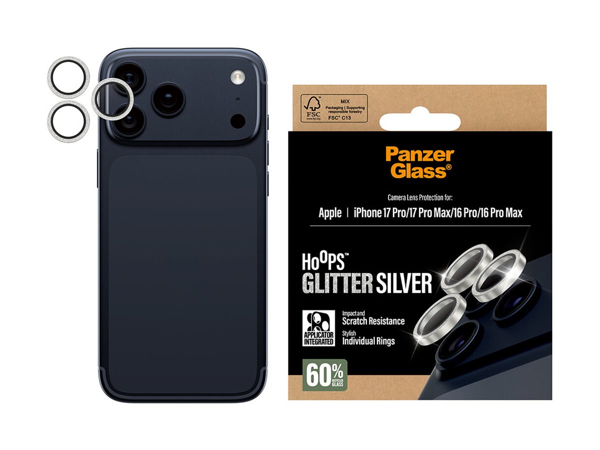 PanzerGlass Hoops Apple iPhone 17 Pro/16 Pro/15 Pro/17 Pro Max/16 Pro Max/15 Pro Max třpytivě stříbrné – foto 2