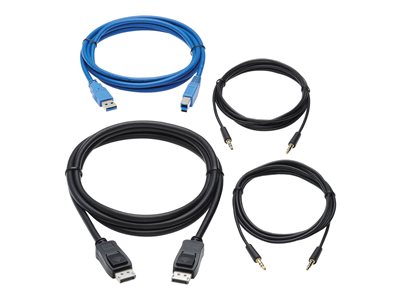 Eaton Tripp Lite Series DisplayPort KVM Cable Kit for Tripp Lite B005-DPUA2-K and B005-DPUA4 KVM, 4K DP, USB 3.1, 3.5 mm, 10 ft.