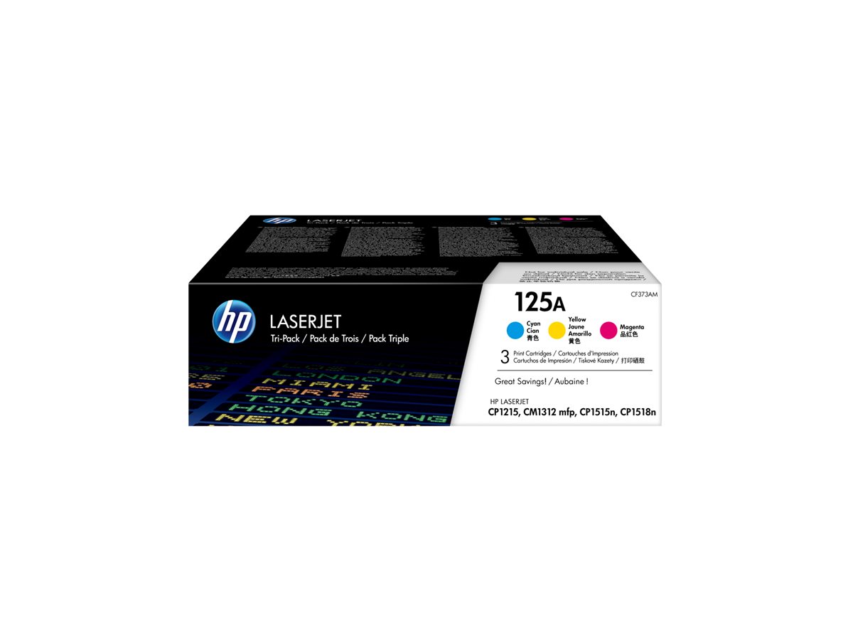HP 125A CYM Tri-Pack LaserJet Toner Cart