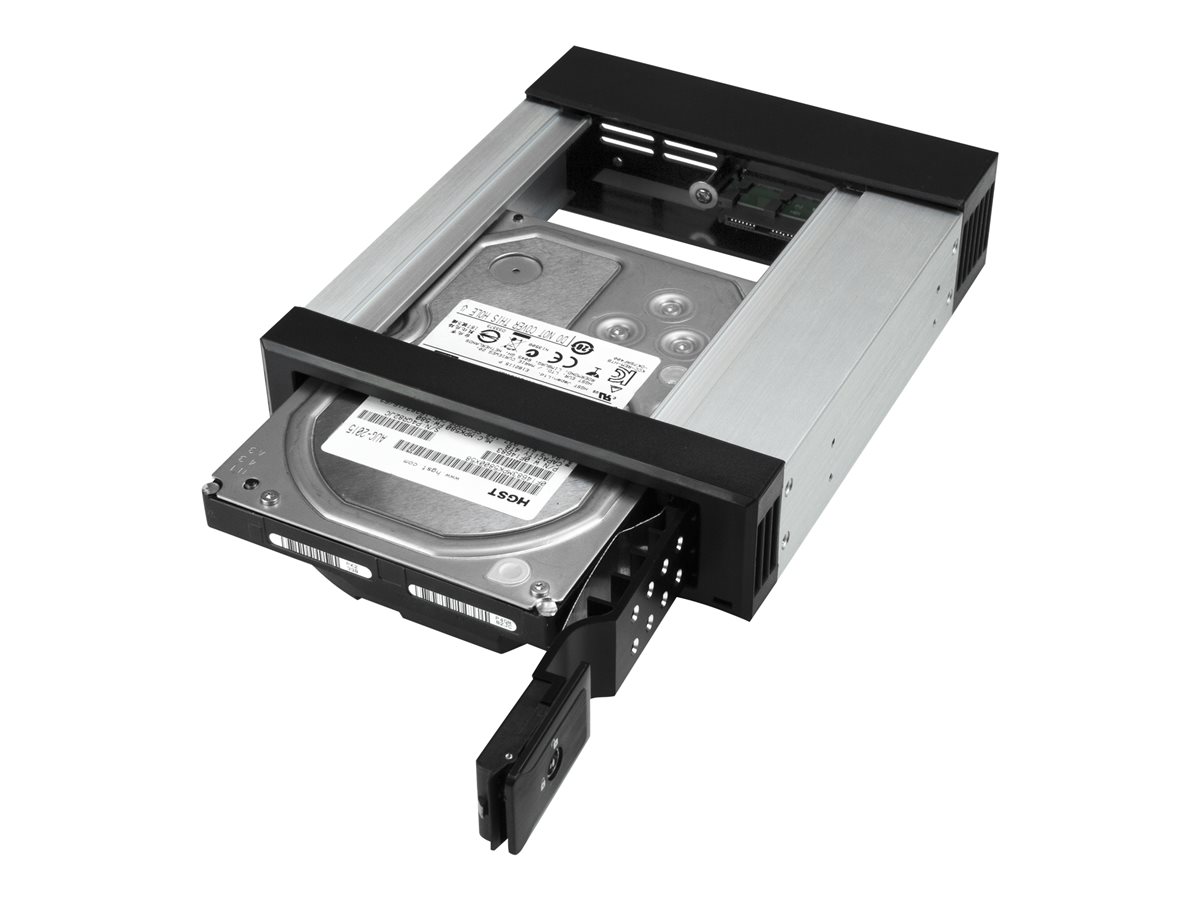 StarTech.com 5.25" to 3.5" Trayless Hard Drive Hot Swap Bay - Removable Hard Drive Bay for 3.5" SATA/SAS Drives - Aluminum (HSB1SATSASBA) - bay adaptér pro datový sklad