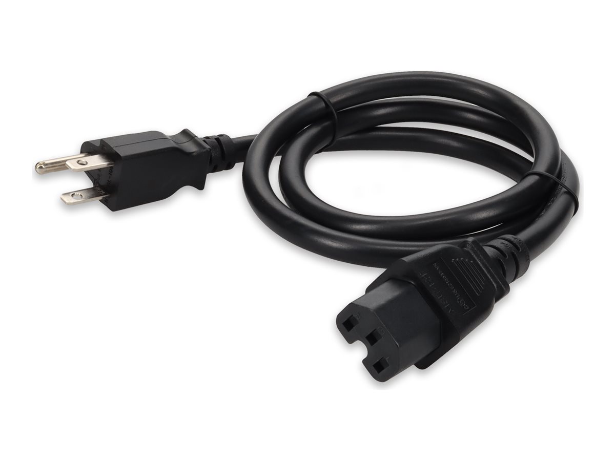 ADDON NEMA 5-15P/C15 M/F CBL15FT BLACK 14AWG 100-250V AT 10A