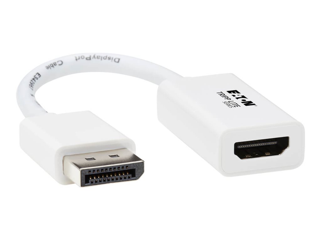 Tripp Lite DisplayPort to HDMI Active Adapter 4K M/F White DP to HDMI 6in