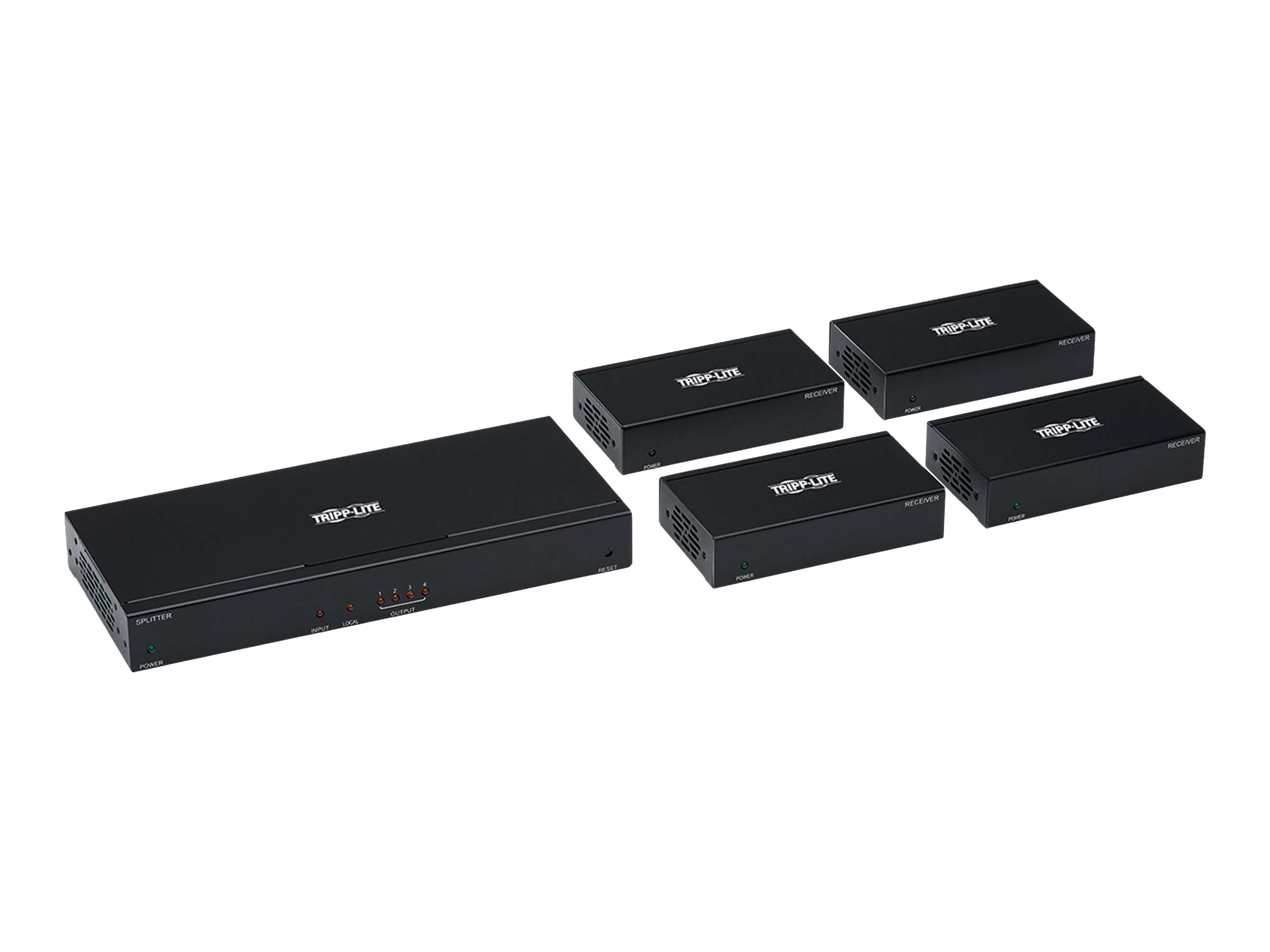 Tripp Lite HDMI over Cat6 Splitter/Extender Kit with PoC, 4 Ports