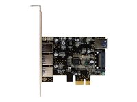 Startech 4 Port PCI Express USB 3.0 Card - 3 External and 1 Internal - Native OS Support in Windows 8 and 7 - Standard and Lo