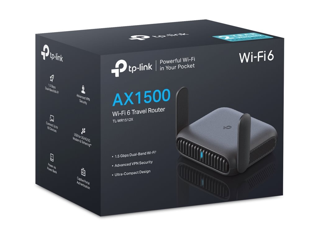 TP-Link TL-WR1512X V1 wireless router Wi-Fi 6 Package view Left-angle 77500