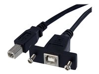 StarTech 1 ft Panel Mount USB Cable B to B - F/M - USB cable - USB Type B (F) to USB Type B (M) - USB 2.0 - 1 ft - molded, th