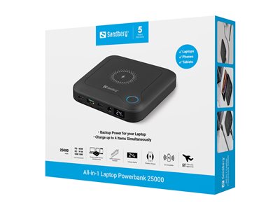 SANDBERG All-in1 Laptop Powerbank 25000 Smartphone Zubehör