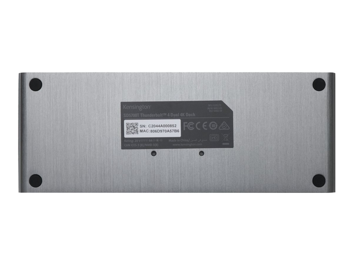 Kensington SD5700T docking station Thunderbolt 4 4 x Thunderbolt Product shot Bottom 75450