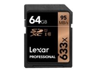 Lexar Professional Flash memory card 64 GB UHS-I U1 / Class10 633x SDXC UHS-I