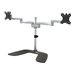 StarTech.com Dual Monitor Stand, Ergonomic Desktop Monitor Stand for up to 32 VESA Displays, Free-Standing Articulating Universal Computer Monitor Mount, Adjustable Height, Silver