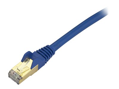 StarTech.com 35ft CAT6A Ethernet Cable, 10 Gigabit Shielded Snagless RJ45 100W PoE Patch Cord, CAT 6A 10GbE STP Network Cable w/Strain Relief, Blue, Fluke Tested/UL Certified Wiring/TIA - Category 6A - 26AWG (C6ASPAT35BL)