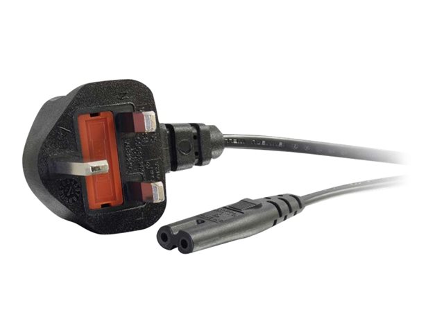 C2G Non-Polarised Power Cord - elektrický kabel - power IEC 60320 C7 do BS 1363 - 1 m – foto 2