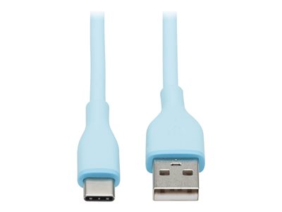 Eaton Tripp Lite Series USB-A to USB-C Antibacterial Cable, USB 2.0, Ultra Flexible (M/M), Light Blue, 3 ft. (0.91 m)